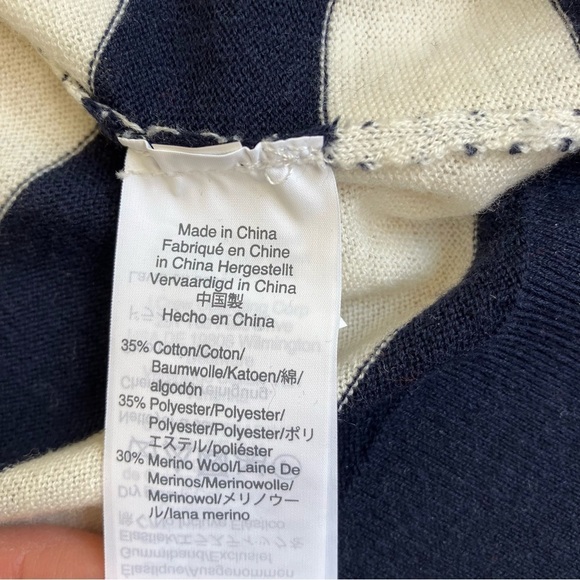 J. Crew Scallop Trimmed Pullover Striped Sweater Wool Blend Nautical NWT Sz XS - Picture 12 of 15